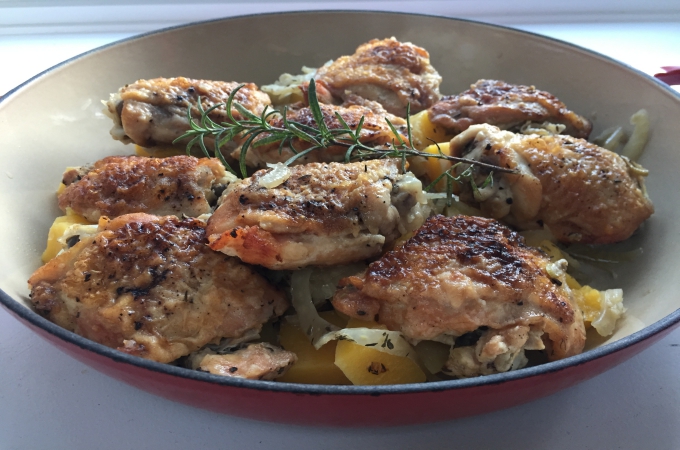 Slow Cooker Chicken, Fennel, Squash