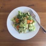 Simple salad with avocado and tuna