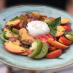 Burrata with Tomatoes, Peaches and Basil