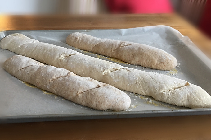 fresh baguette dough