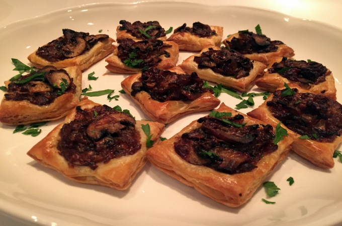 Cooking Club Holiday Appetizers Gruyere, Mushroom and Onion Tarte